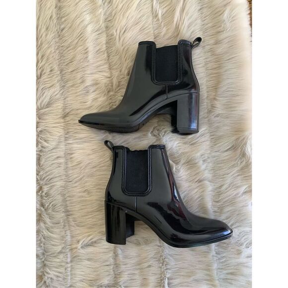 Jeffrey Campbell hurricane Chelsea rain boot glossy patent black, size 9 - Picture 5 of 10